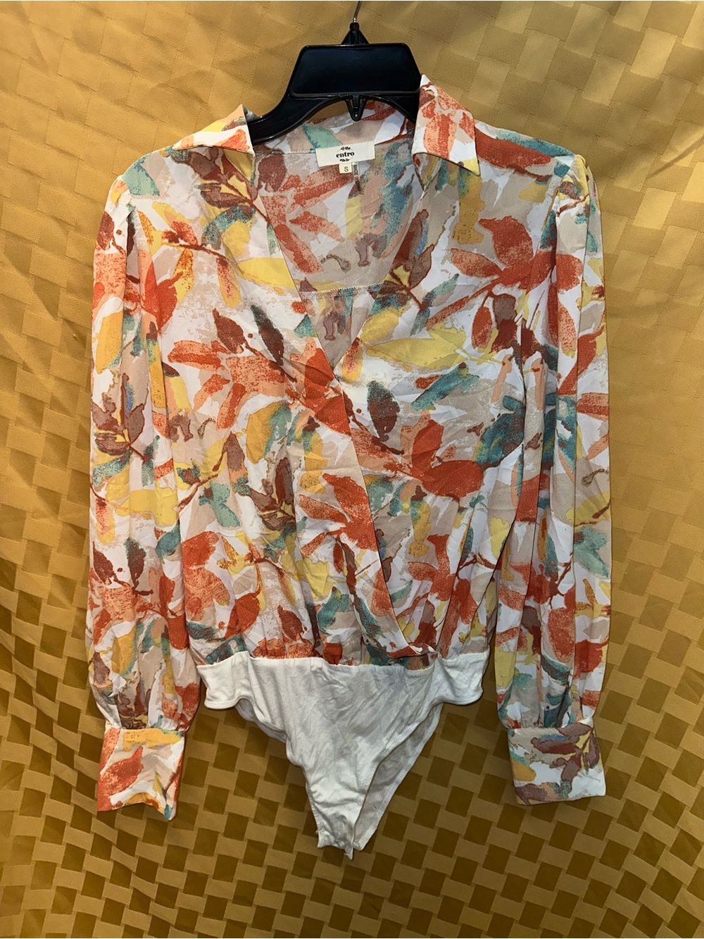 entro Multi-Color Floral Surplice Bodysuit